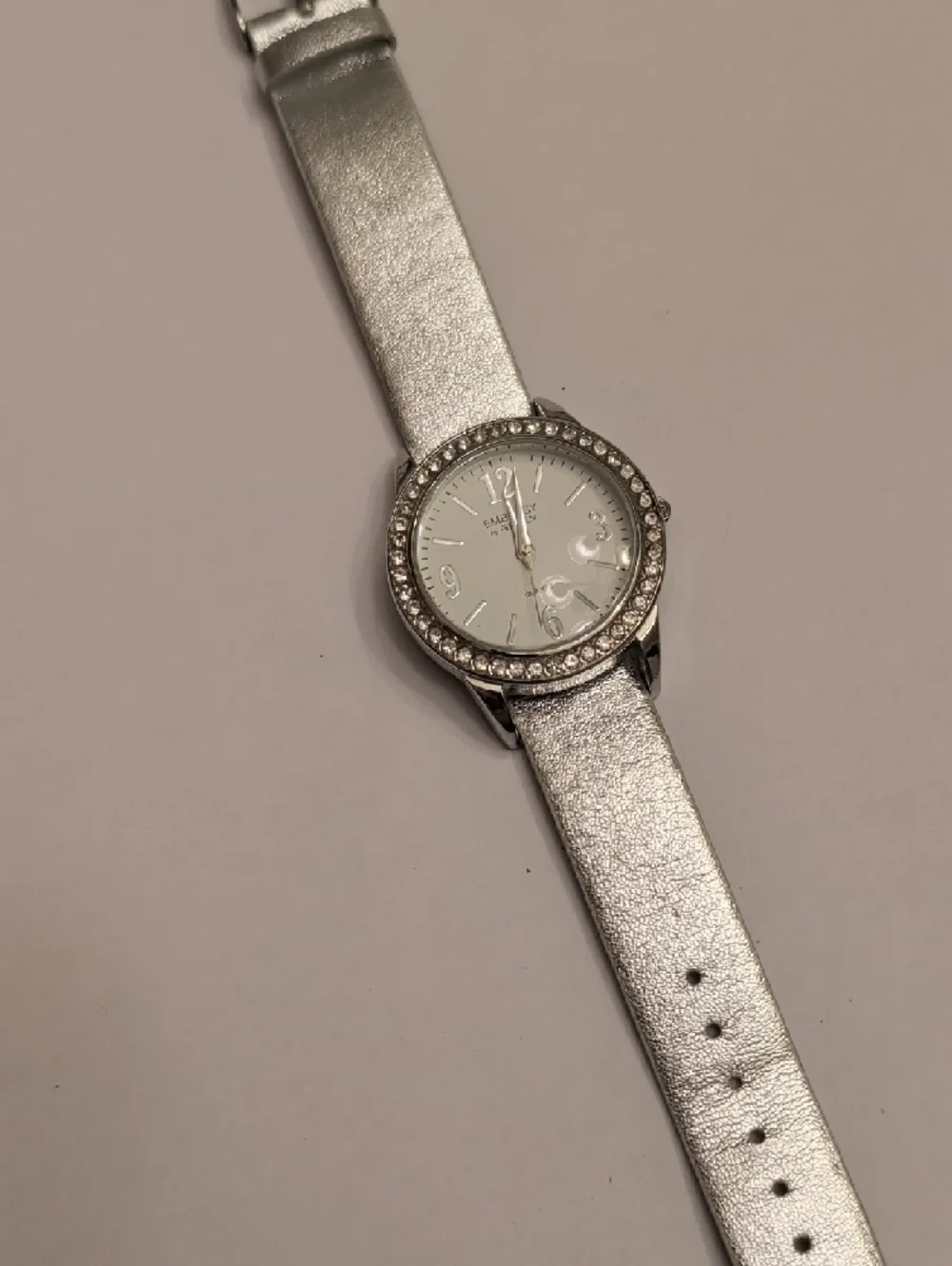 Embassy by Gruen Silver Crystal-Trim Women's Watch
